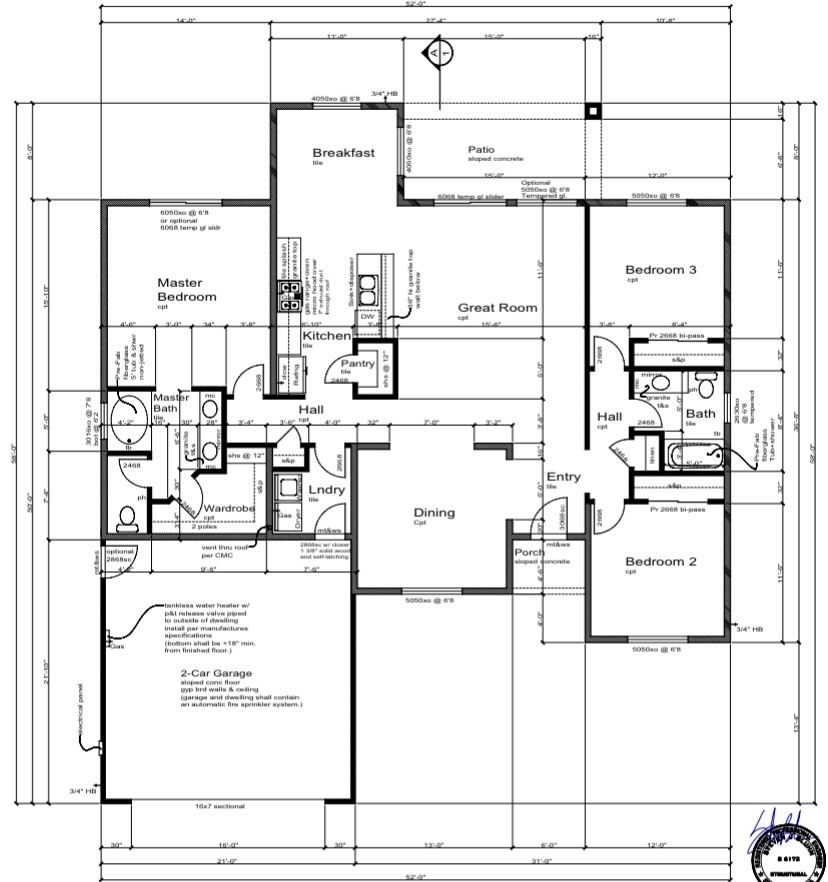 Sunset Retreat floor plan blueprint